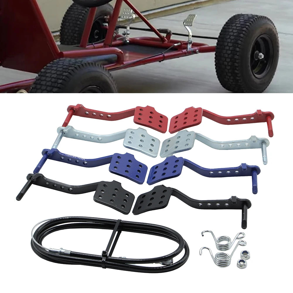 Go Kart Brake & Throttle Pedal Kit with Throttle Cable Spring Fit Predator 196cc 212cc 5.5HP 6.5HP Road Rocket Azusa Fun Kart