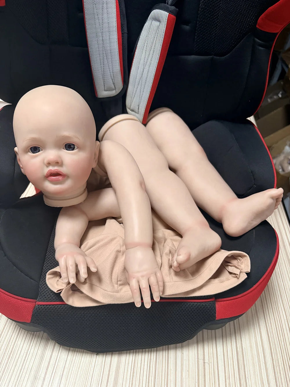 NPK 28Inch Huge Size Already Pained Unfinished 3D Draw SKin Bald Head DIY Doll Parts Reborn Betty Lifelike Baby Doll Kit