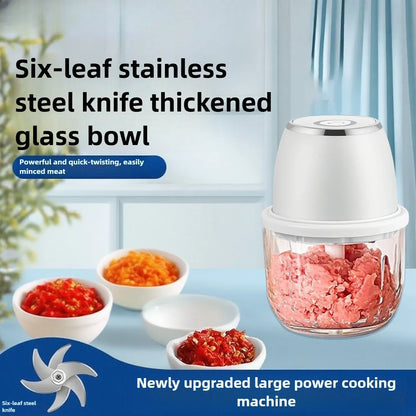 TINSOL 350ml Mini Food Chopper Electric Meat Grinder Garlic Press USB Multi-Function Slicer Blender Kitchen Food Processor