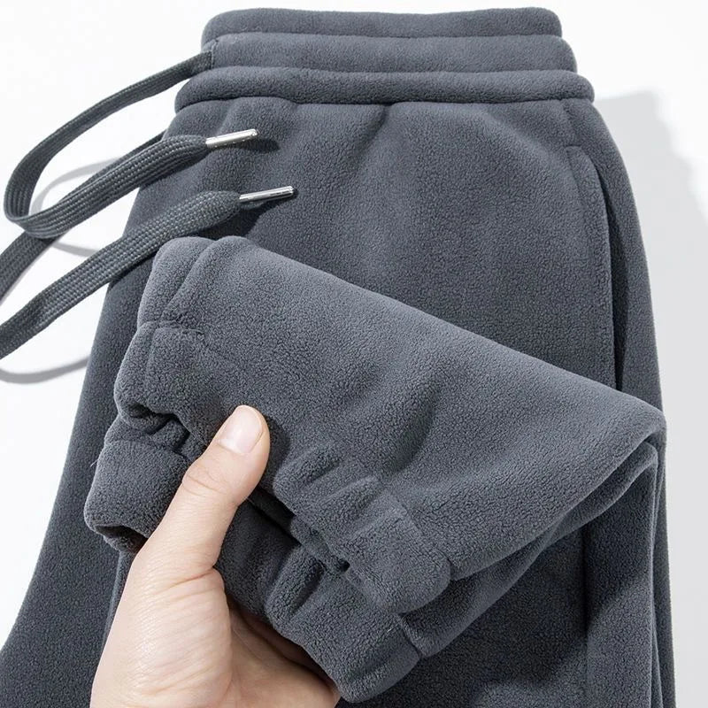 Double-Sided Fleece Lined Loose Men's Pants Warm Comfortable Bulk Cargo Trousers Youth Fashion Winter Wear Chinese Brand