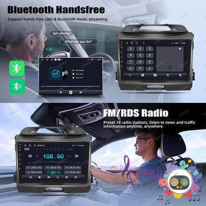 Car Radio Android 15 For KIA Sportage 2010 2011 2012 2013 2014 2015 2016 5G WIFI Qualcomm Navigation DSP Stereo Multimedia GPS