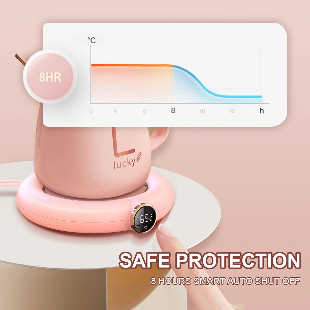 Coffee Milk Tea Cup Warmer Pad USB Charge Home Office 3 Temperatures Adjustable Heat Plate LED Display Electric Heater Mug Pad
