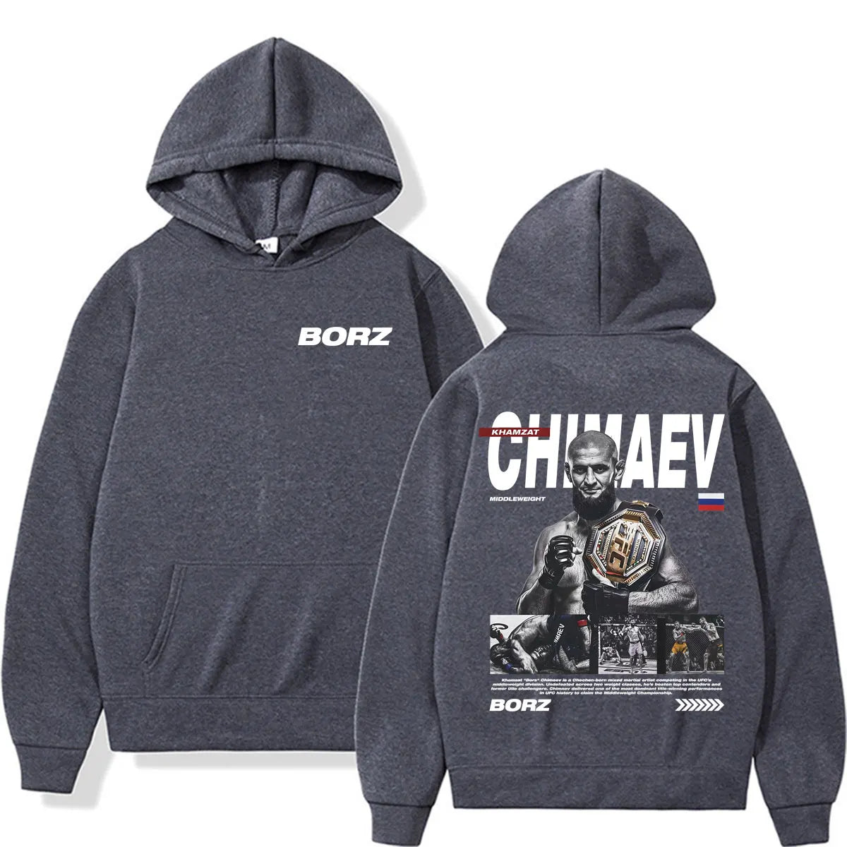 Limited Khamzat Chimaev Borz Logo Hoodies Men Women Casual Fleece Bodywarmer Pullovers Fashion Long Sleeve Sweatshirt Streetwear