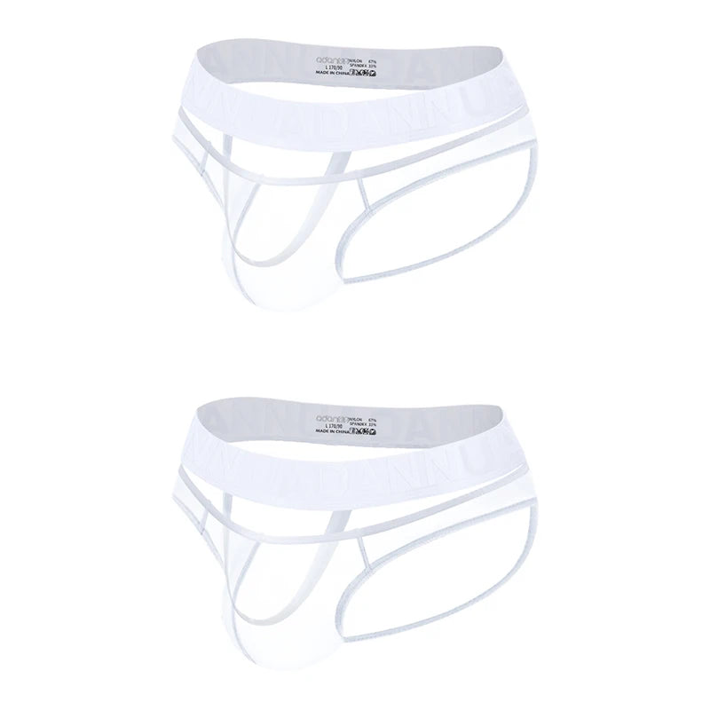 Men's Sexy See-Through Pouch Mini Tight Briefs Unique Crotch Cutout Ice Silk Cooling Underwear