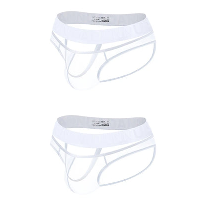 Men's Sexy See-Through Pouch Mini Tight Briefs Unique Crotch Cutout Ice Silk Cooling Underwear