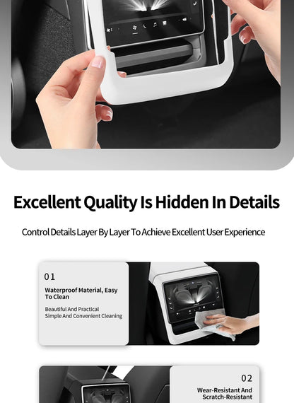 For Tesla Model 3 Highland & Model Y Juniper Rear Air Vent Cover & Leather Center Console Armrest Box Protection Car Accessories