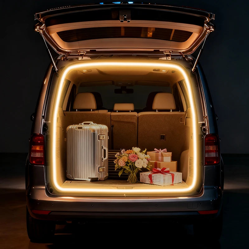 For 2020-2025 Volkswagen Caddy 5TH Rear Trunk LED Light Bar Strips Trunk Interior Decorative Lamp Strip Luggage Atmosphere Light