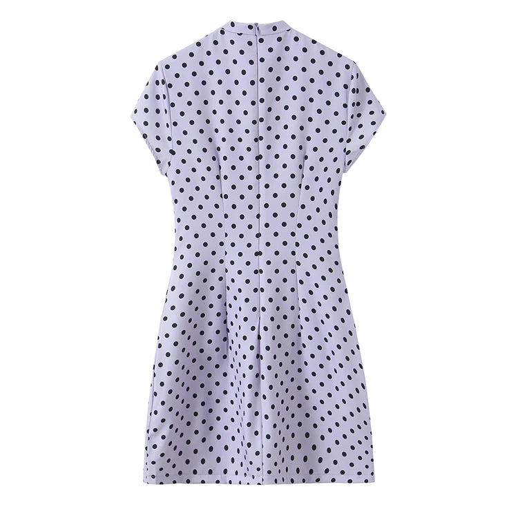Elegant Short Sleeve Square Collar  Knot Decorated Dress ZA2026 New Summer Women's Fashion Company Annual Meeting
