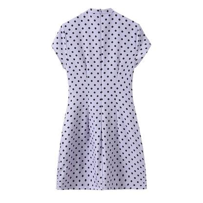 Elegant Short Sleeve Square Collar  Knot Decorated Dress ZA2026 New Summer Women's Fashion Company Annual Meeting