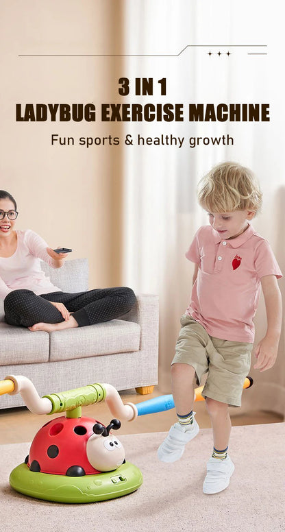 Musical Jump Sports Toys 5 in 1 3 in 1 Toss Ring Game Toy and Shooting Launcher for Kids Ladybug Multifunction Outdoor Machine
