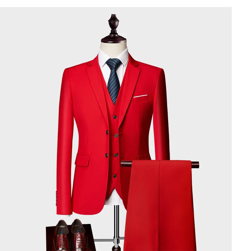 Top Rated Suits for Men | Luxury Slim Fit 3-Piece Suit, Hot Selling Wedding Wear