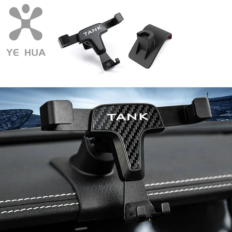 For Great Wall GWM GWM Tank 300 Car Phone Holder Interior Parts Specialized Carbon Fiber Pattern Aromatherapy Holder Accessories