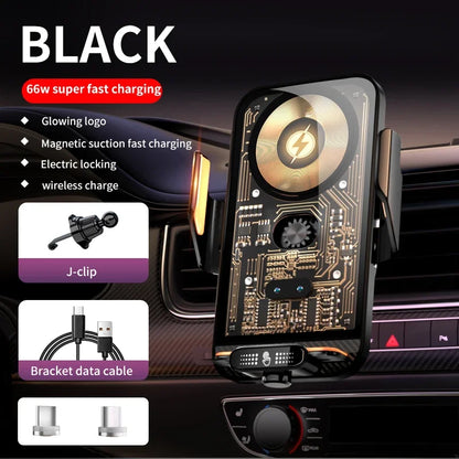 Car Phone Holder 66W Wireless Charger Mobile Phone Holder Intelligent Infrared Air Vent Clip for iPhone Samsung Xiaomi Universal