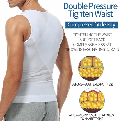 Men Compression Shirt Slimming Body Shaper Belly Tummy Shapewear Abdomen Reducer Corset Top Gynecomastia Slim Tummy Shapers Vest