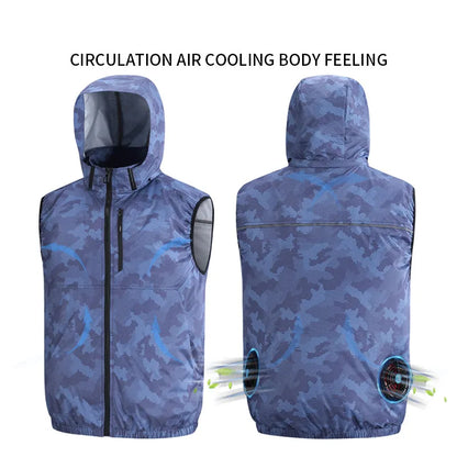 New Heatstroke Prevention And Cooling Sleeveless Coat Outdoor Fishing Construction Site Work With Fan Vest(Excluding Power Bank)