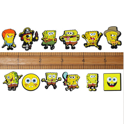 Hot Sales Potdemiel Cartoon Cute Sponge Series PVC Shoe Charms Accessories DIY Creativity Shoe Decorations Buckle Gifts
