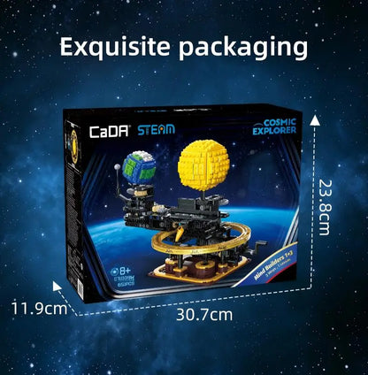 CaDA C71009W Earth Moon Sun Orrery Building Blocks Set/Astronomy Educational Toy/Rotatable Planetary Orbit Model/Kids Birthday