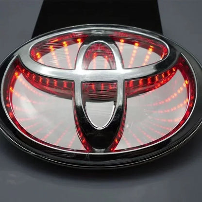 for Toyota Corolla PRADO Yaris CHR HRV AYGO Camry Vios Highlander LVALON Rav4 CHR REIZ 3D Car Front Grille Trunk Logo LED Light