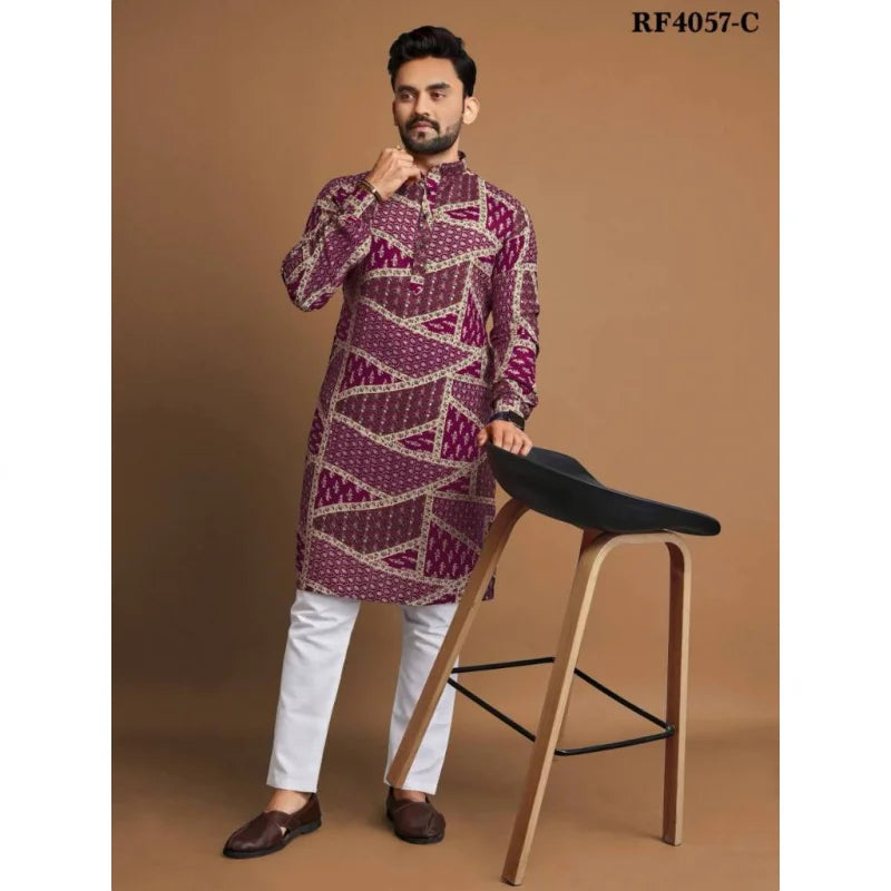 2025 Men's Clothing Ethnic Print Plus Size Tops Wedding Wear Classic Men's Long Sleeve Shirts Traditional Casual Shirts Male ﻿