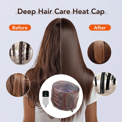 Hair Steamer for Deep Conditioning 9-Level Thermal Heat Cap Home Electric Portable Nourish Hair Mask Hat Thickened PE Bonnet