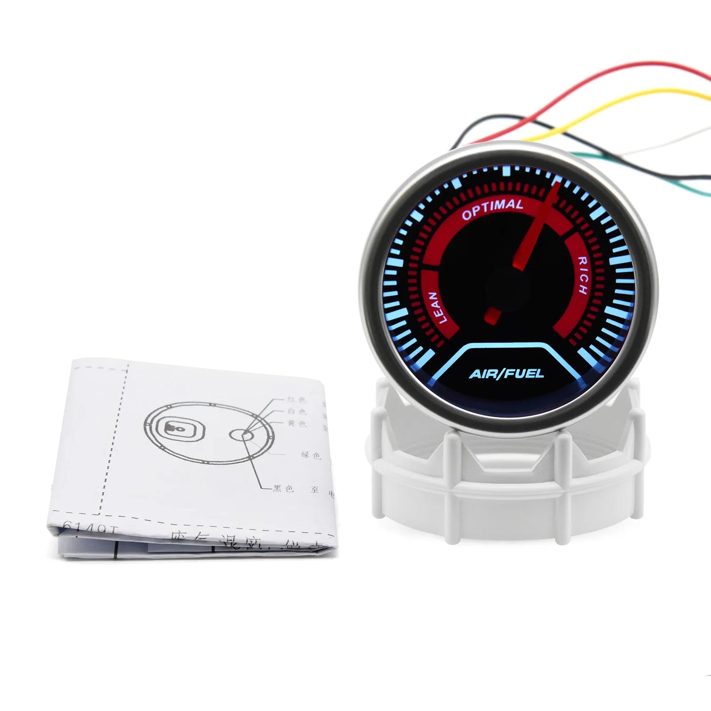 2" 52mm Universal 12V LED Smoke Len -1~0~2 BAR Turbo Boost Gauge Meter / Turbo Boost Meter with White LED Backlight For 12V Car