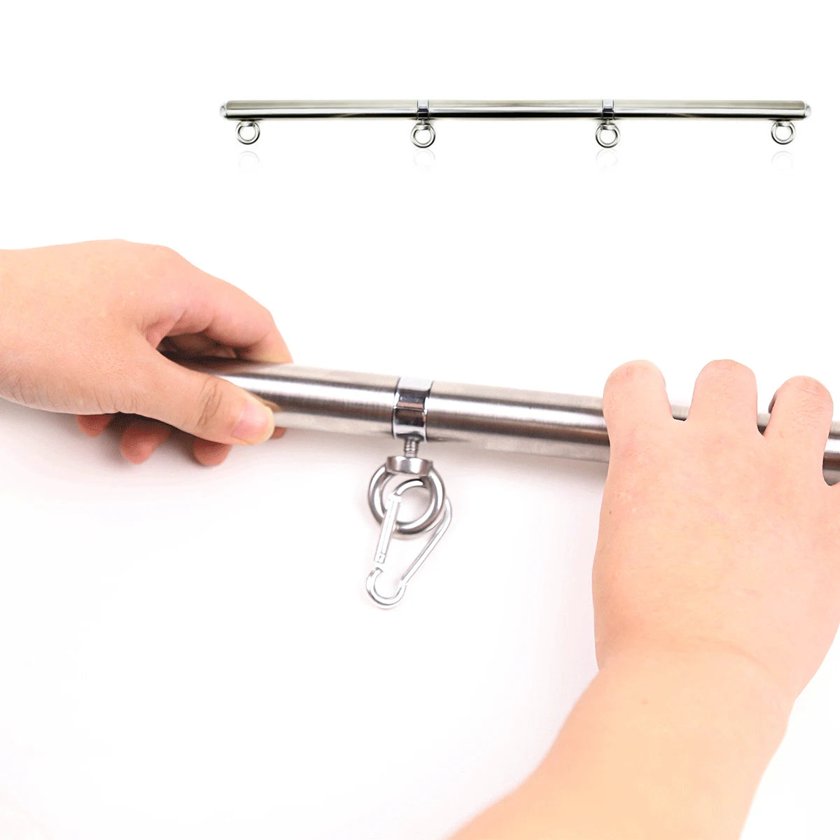Adjustable Stainless Steel Spreader Bar Set Padded Leather  Kit Adjustable Collar Handcuffs Ankle Cuffs Restraints BDSM Adult