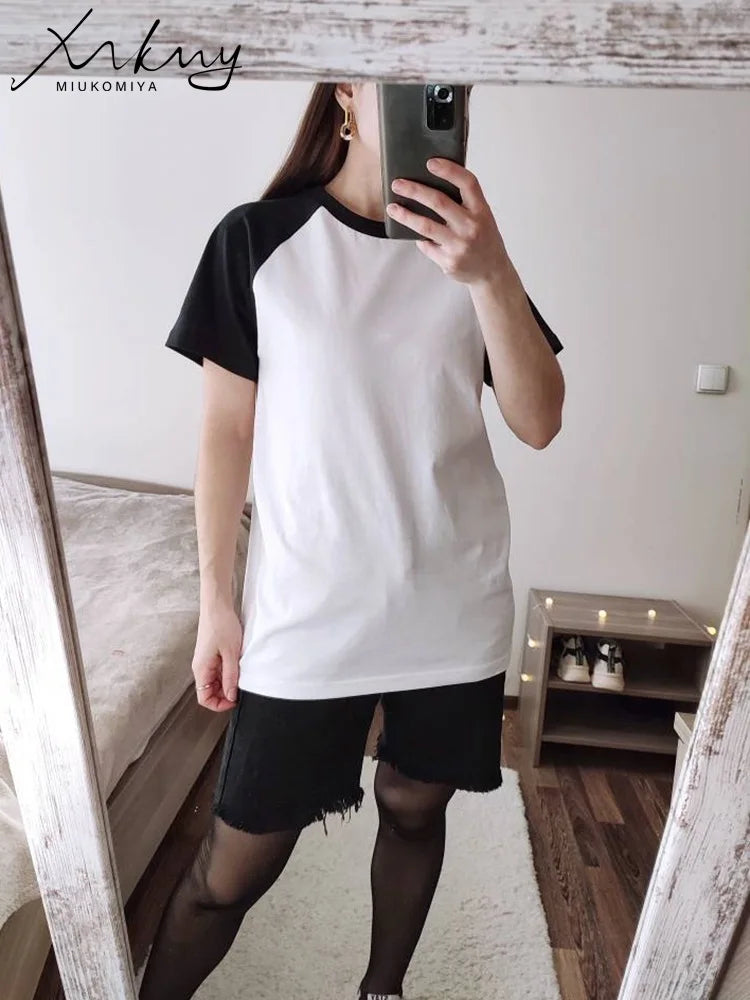 Simple White Oversize T-shirts For Women Cotton Summer Green T Shirts Women Short Sleeve Loose Blue T Shirt Women Yellow Top Tee
