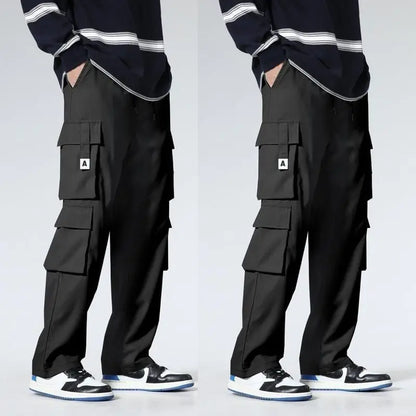 Men's Workwear Pants Straight Leg Casual Car Repair Trousers Multi-Pocket Durable Breathable Comfortable Military Green