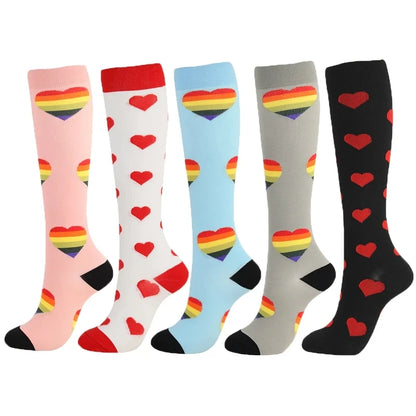 3/5/6 Pairs Compression Socks Exercise Mountaineering Running Sports Socks Elastic Medical Blood Circulation Swelling Nurse Sock