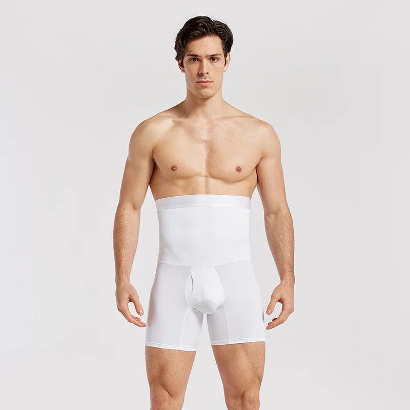 Men's Breathable Double Layer Waist Lifting Hip Shaping Leg Shaping Waist Shapewear Shorts Abdomen Control Waist Shaping Pants