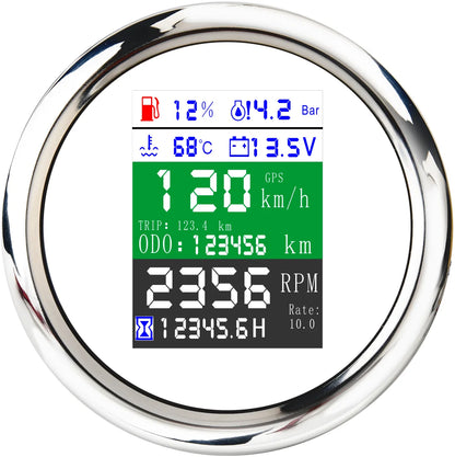 85MM Digital Car Speedometer 6 In 1 Multifunctional RPM Fuel Level Water Temp With Alarm GPS Speed Meter For Car Motorcycle