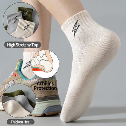 Performance Socks Men Quarter Ankle Athletic Running Hiking Cushion Breathable Ventilation Cotton Sports 5 Pairs