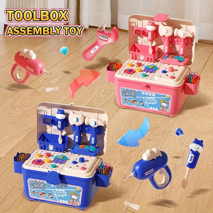 Repair Toolbox Toy Set Electric Toy Drill Bit Simulation Repair Electrical Work Box Mini Screw Drive Tool Birthday Holiday Gifts
