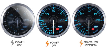 HA Accessories 60mm Auto Gauge Meter 7Color Def i Advance A1 Oil Pressure Turbo Boost EGT Exhaust Temp Tachometer Water Oil Temp
