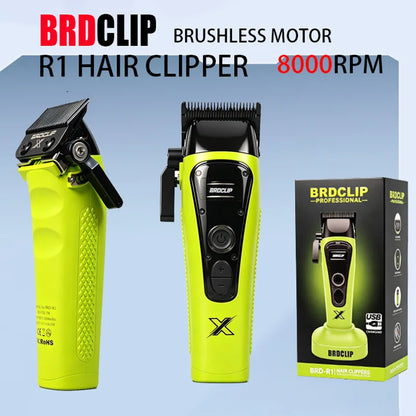 BRDCLIP BRD R1 Professional Hair Clipper Brushless Motor DLC Blade 4500mAh 240Mins Cordless Barber Trimmer for Men Home Salon