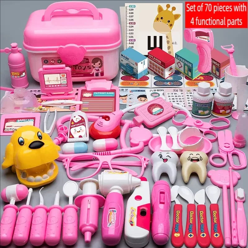 Doctor Nurse Role Play Set Medical Tools With Stethoscope Injectors In A Pretend Play Trolley Box Ideal Gift for Kids Boys girls