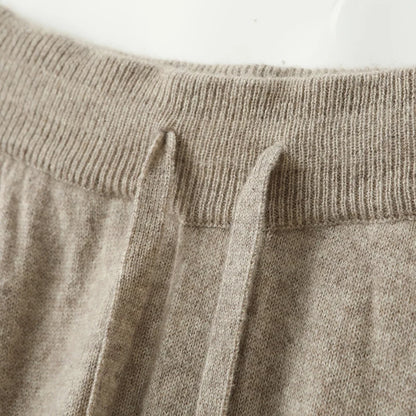 100% Cashmere Pants Men's High Waist Pants 2022 Autumn and Winter New Casual Knitted Leggings Warm Fashion Loose Man Pants