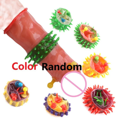 Ultra-Thin Lubricated Condoms Large Particles Ribbed Dotted Granular Passionate Contracepation Sex Toys for Men Penis Sleeves