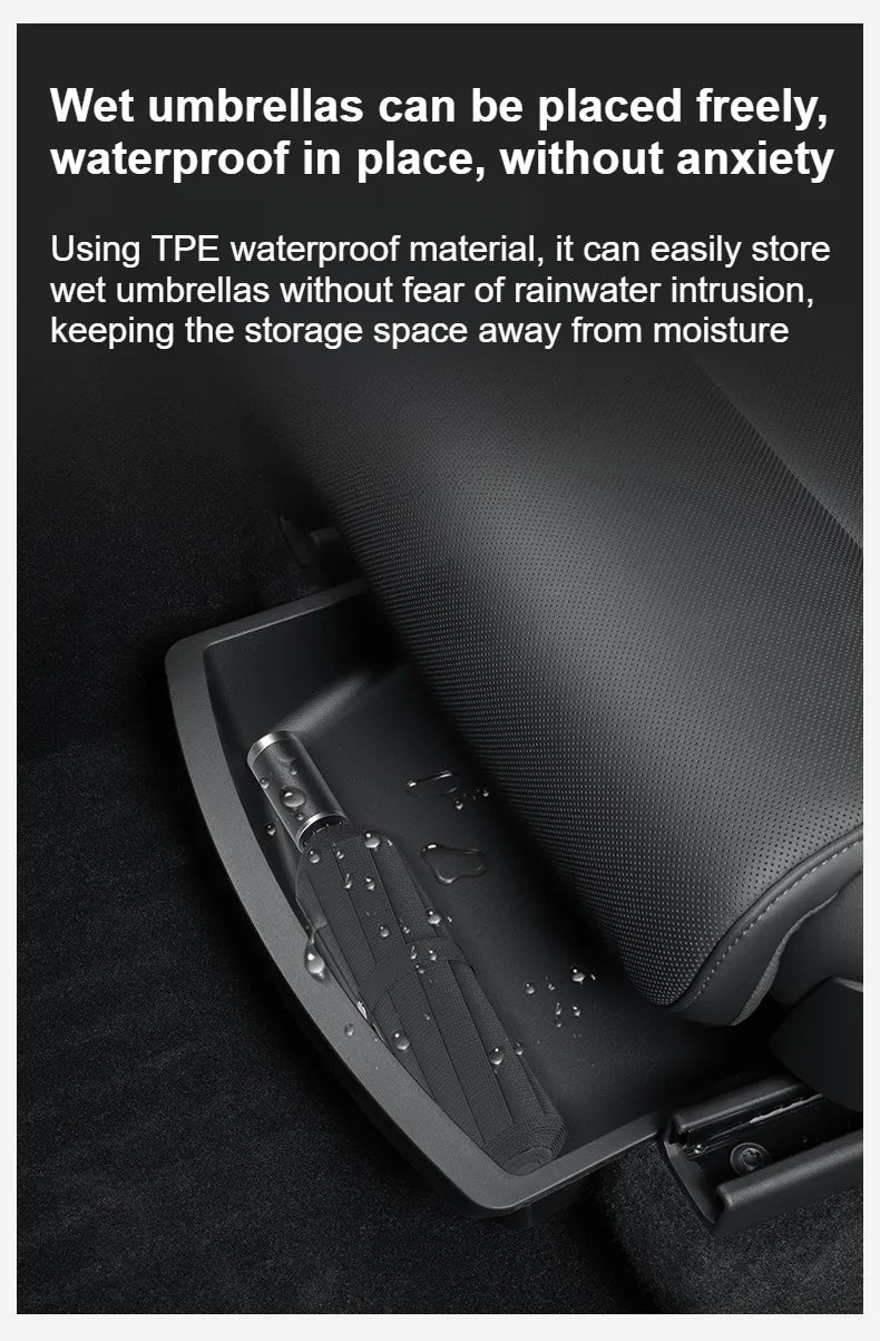 Under Seat Storage Box For Tesla 2026 Model YL 6-Seat TPE Drawer Front Rear Seat Lower Organizer Tray Car Interior Accessories