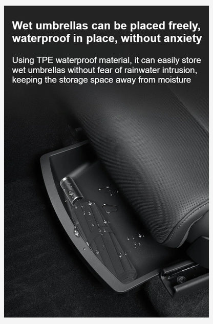 Under Seat Storage Box For Tesla 2026 Model YL 6-Seat TPE Drawer Front Rear Seat Lower Organizer Tray Car Interior Accessories