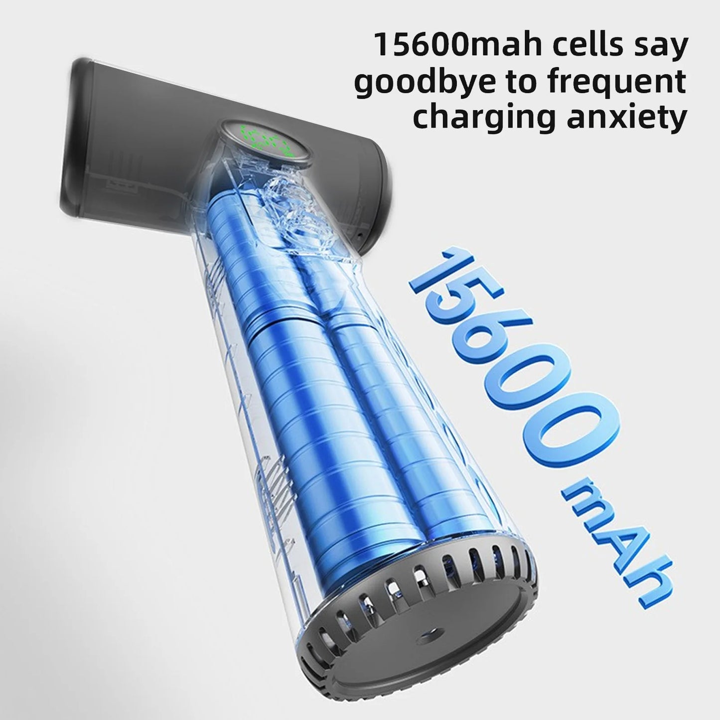 200W Cordless Hair Dryer USB Rechargeable Cold Hot Powerful Wind 15600mAh Battery Portable Hair Blow Dryer for Travel Camping