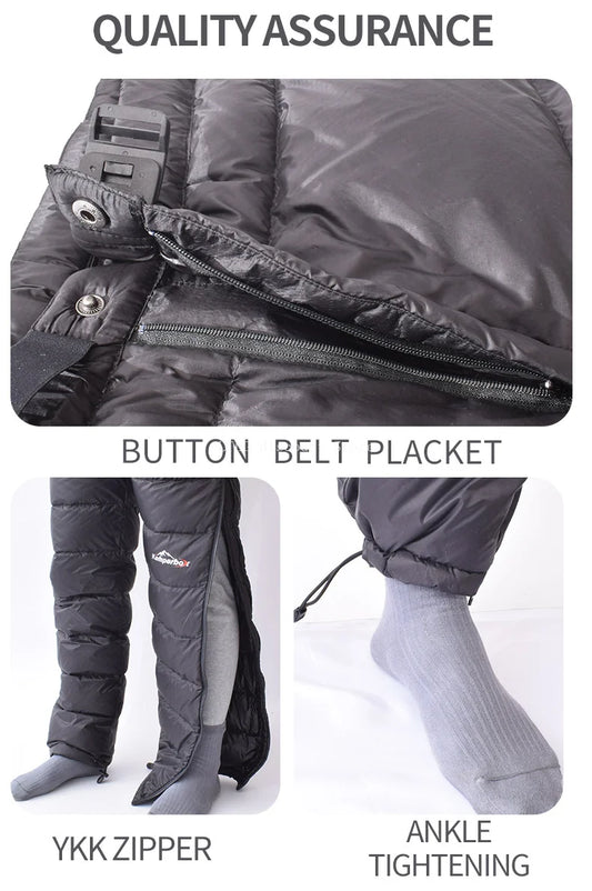 Men White Duck Down Pants Waterproof Winter Windproof Pant Man Run Sports Fitness Trousers Warm Breathable Male Pants ﻿Kamperbox