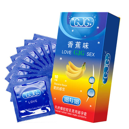 10pcs Fruit Flavor Ultra Thin Condoms Adults Toys For Men 18+ Extra Lubricated Penis Sleeve Male Delay Enhancement Sex Products