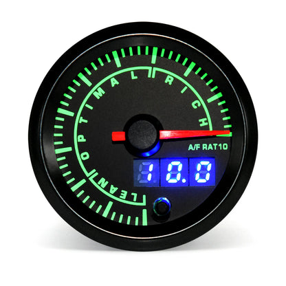 2" 52mm 7 Color LED Dual Display Gauge Boost PSI Boost BAR Water / Oil Temp Oil Pressure Voltmeter Air Fuel Ratio EGT Tachometer