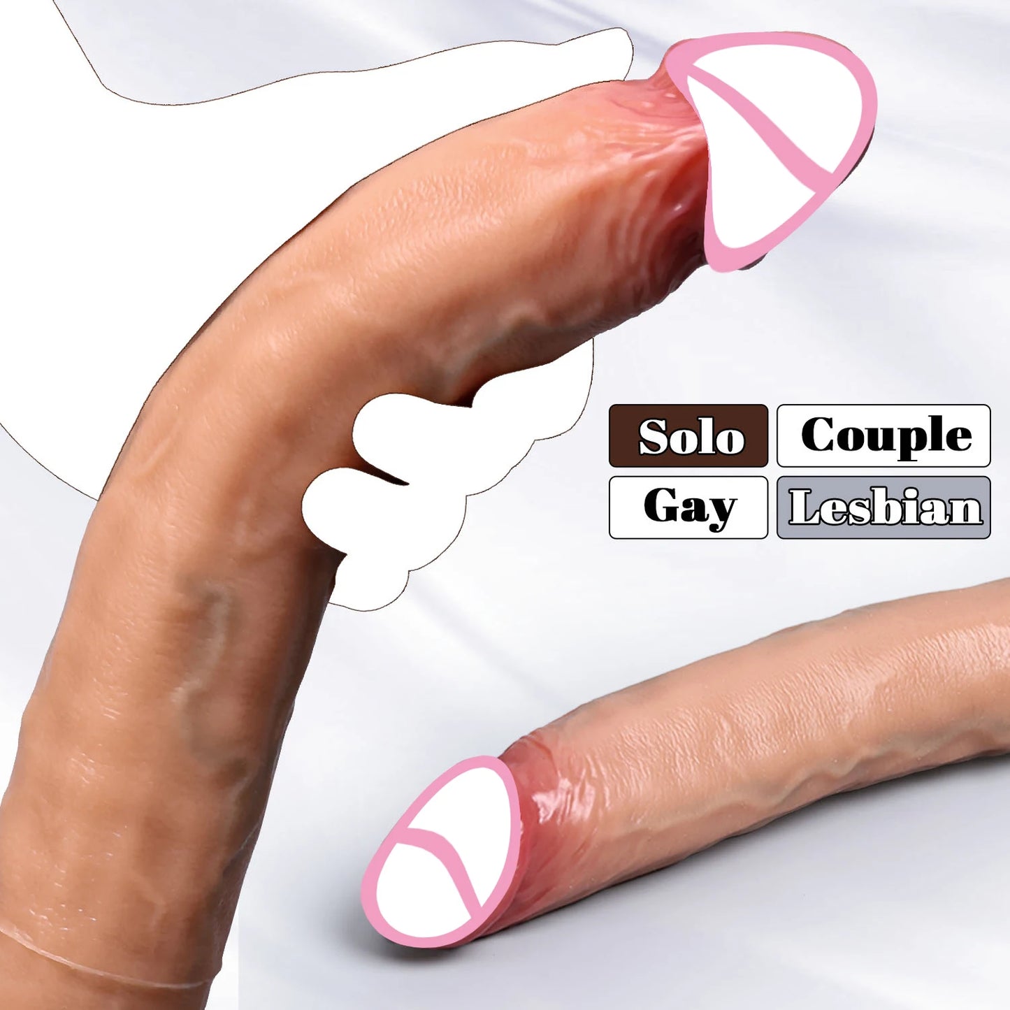 Double Ended Dildos Soft Silicone Long Dildo Penis Vaginal G-spot Massage Orgasm Dick Lesbian Masturbator Butt Plug Sex Toys 18
