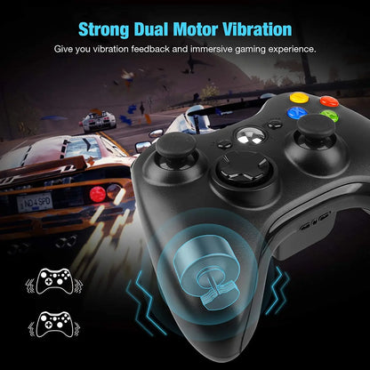 Wireless Gamepad Controller 2.4GHz ,Dual-Vibration Turbo Function ,For Xbox 360/360 Slim/Pc Game Controller Joystick