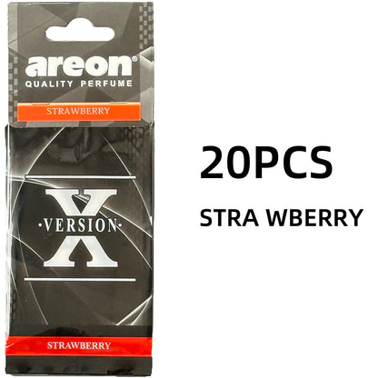 areon 5/20pcs STRA WBERRY Scent Car Air Freshener, Natural Tea-Scented Paper, Car-Mounted Hanging Type, Car Interior Accessories
