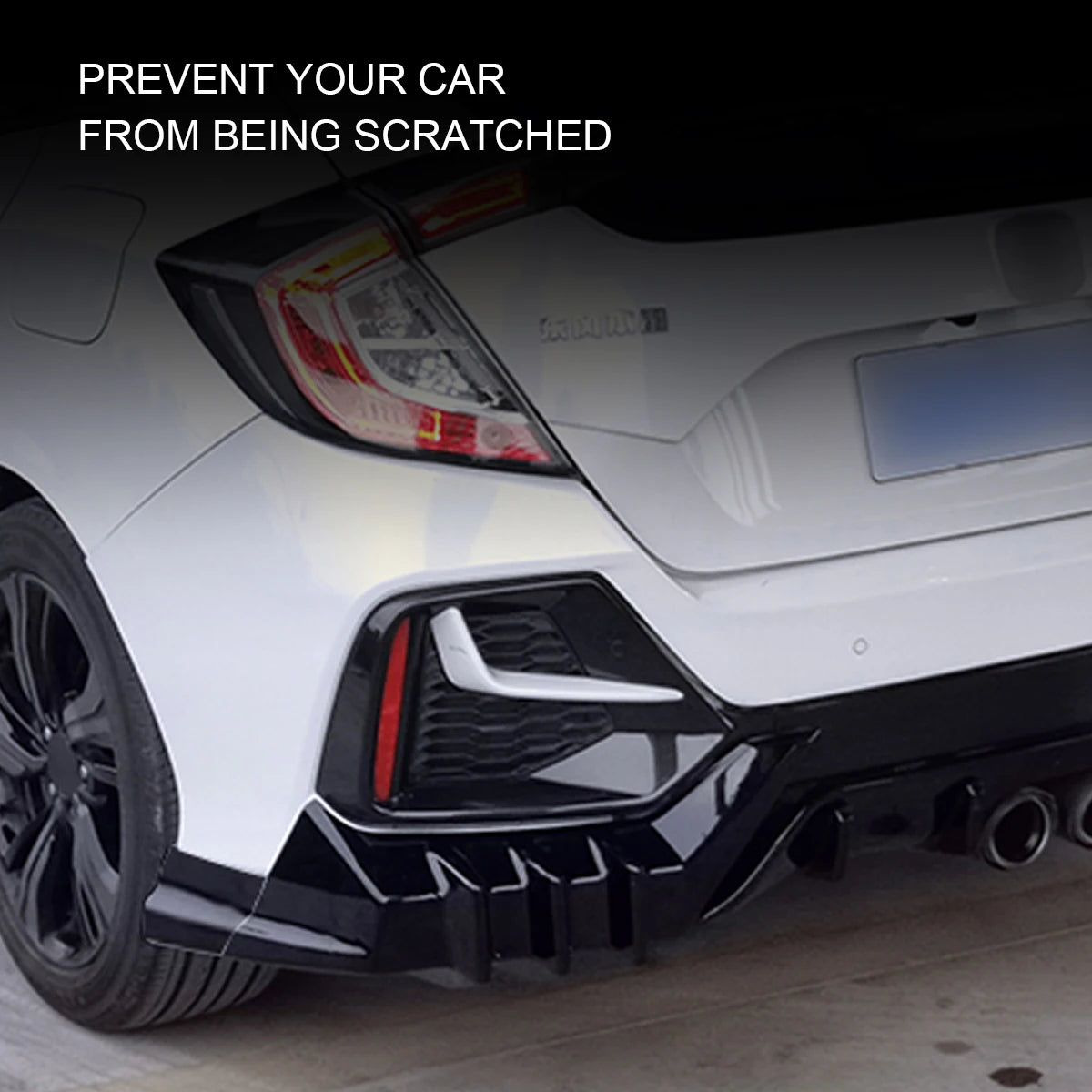 Car Styling For Honda Civic Hatchback 2021Body Kits Rear Spoiler Bumper Edge Rear Diffuser FK8 Rear Spoiler