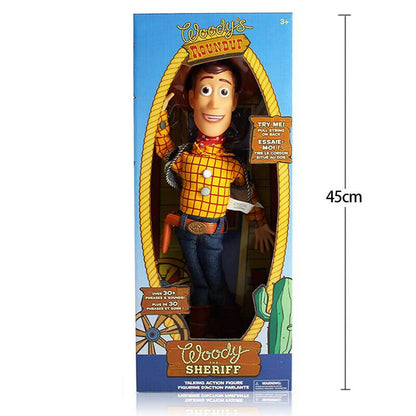 In Stock Hot 40cm Toy Story 4 Talking Woody Action Figures Movie Sound Character Doll Collection Cloth Cowboy Birthday Gifts