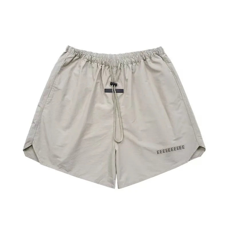 FW21 Classic Men's Nylon Shorts Fashion Design 3M Reflective Letter Shorts High Street Loose Lightweight Beach Five-point Pants